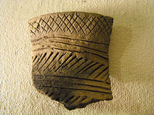rim fragment from clay pot
