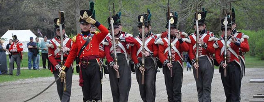 Wart 1812 Military Re-enactors marching