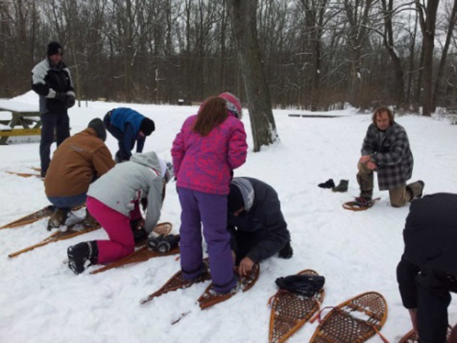 snowshoeing