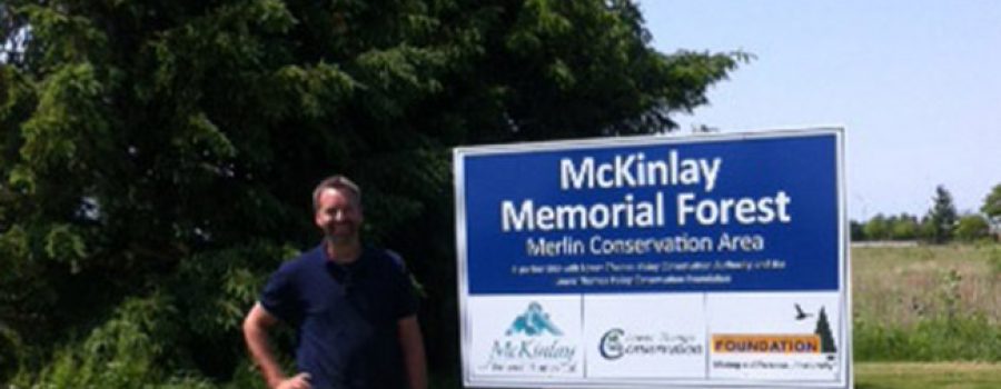 McKinlay Memorial Forest Sign at Merlin Conservatiion Area