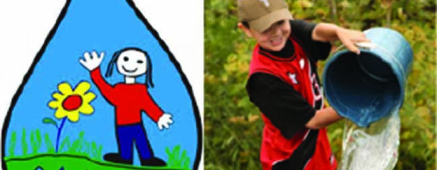 child with bucket of water