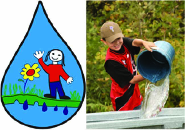 child with bucket of water