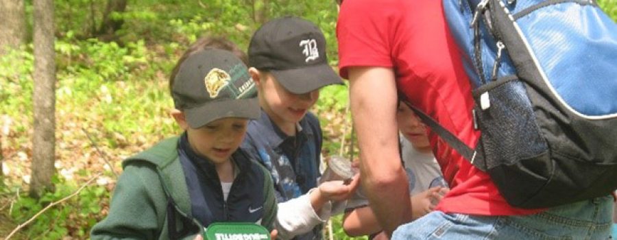 kids in woods on field trip