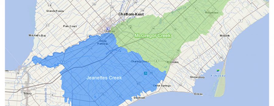 McGregor and Jeannettes Creek Watersheds Map