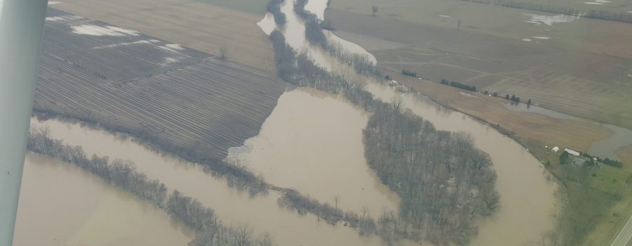 aerial flooded Thames