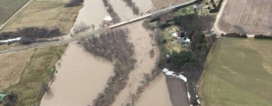 aireal shot of thames river in flood